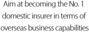 Aim at becoming the No. 1 domestic insurer in terms of overseas business capabilities