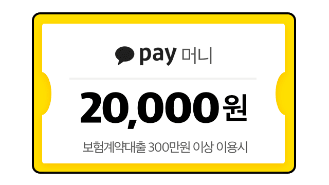 pay 머니 20,000원 신용대출 300만원 이상 이용 시