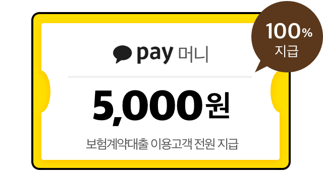 pay 머니 5,000원 보험계약대출 이용고객 전원 지급